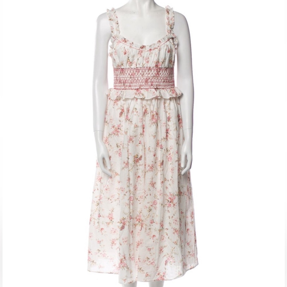 Christian Lacroix Cottagecore Floral Print Midi Length Dress Size Medium